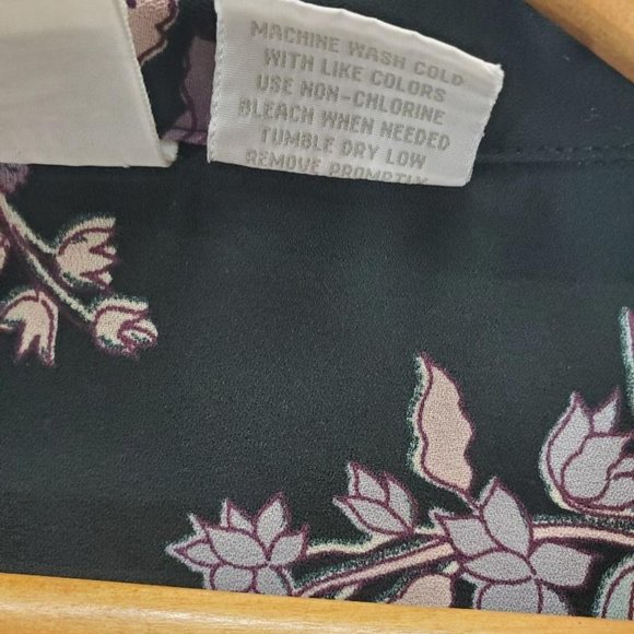 Studio C Classic Collection Button Up Top Womens 26/28 Floral Short Sleeve Flowy - Picture 5 of 9